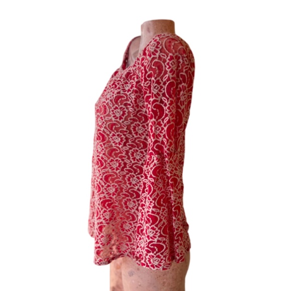 Vintage 90s & 70s Bell Long Sleeve Sheer Floral - Picture 5 of 7